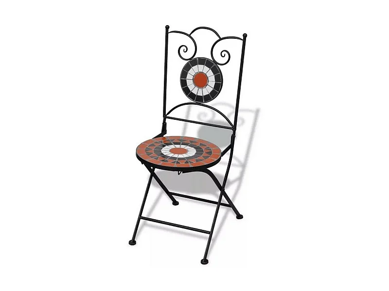 Chaise pliable métal et céramique multicolore Ivai - Lot de 2