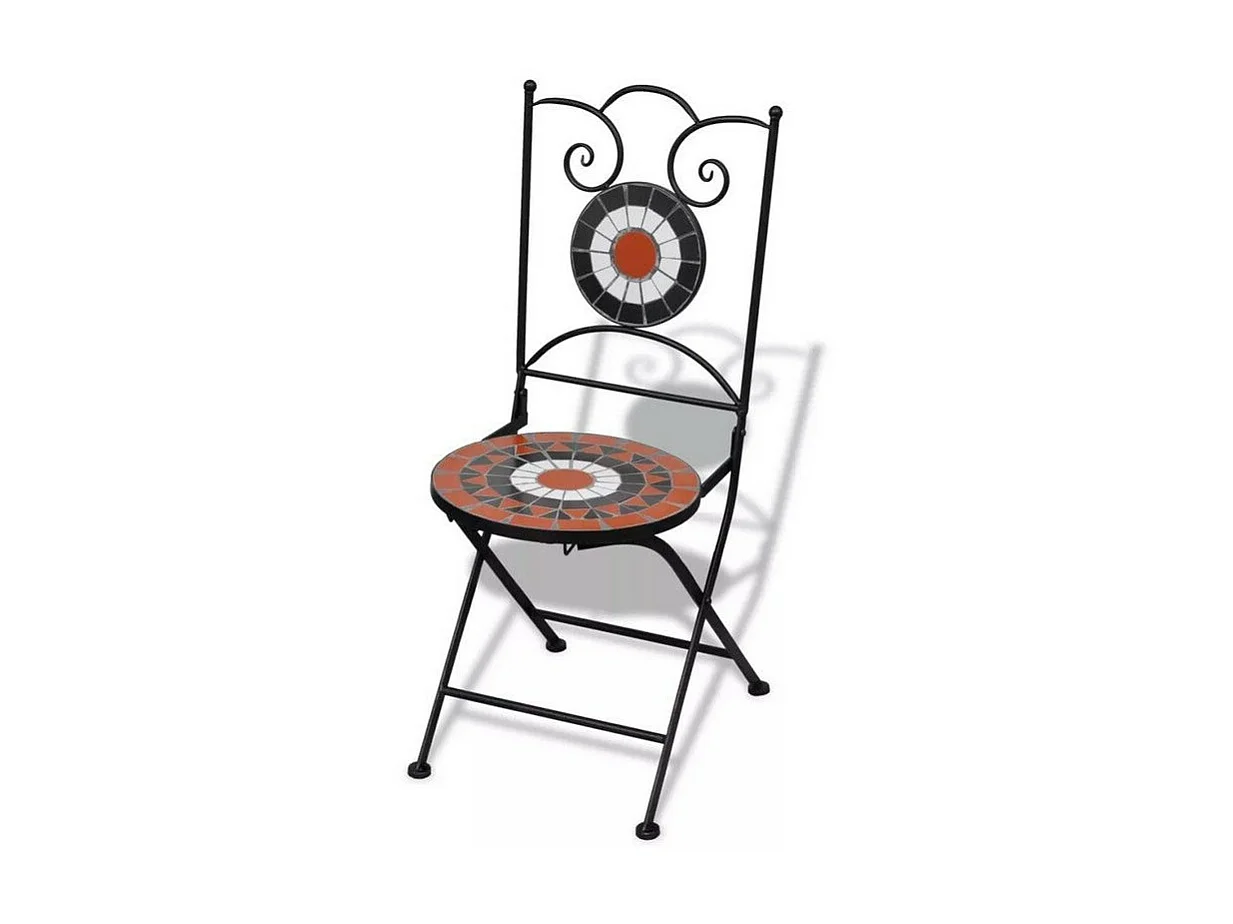 Chaise pliable métal et céramique multicolore Ivai - Lot de 2