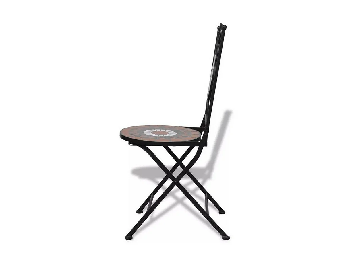 Chaise pliable métal et céramique multicolore Ivai - Lot de 2