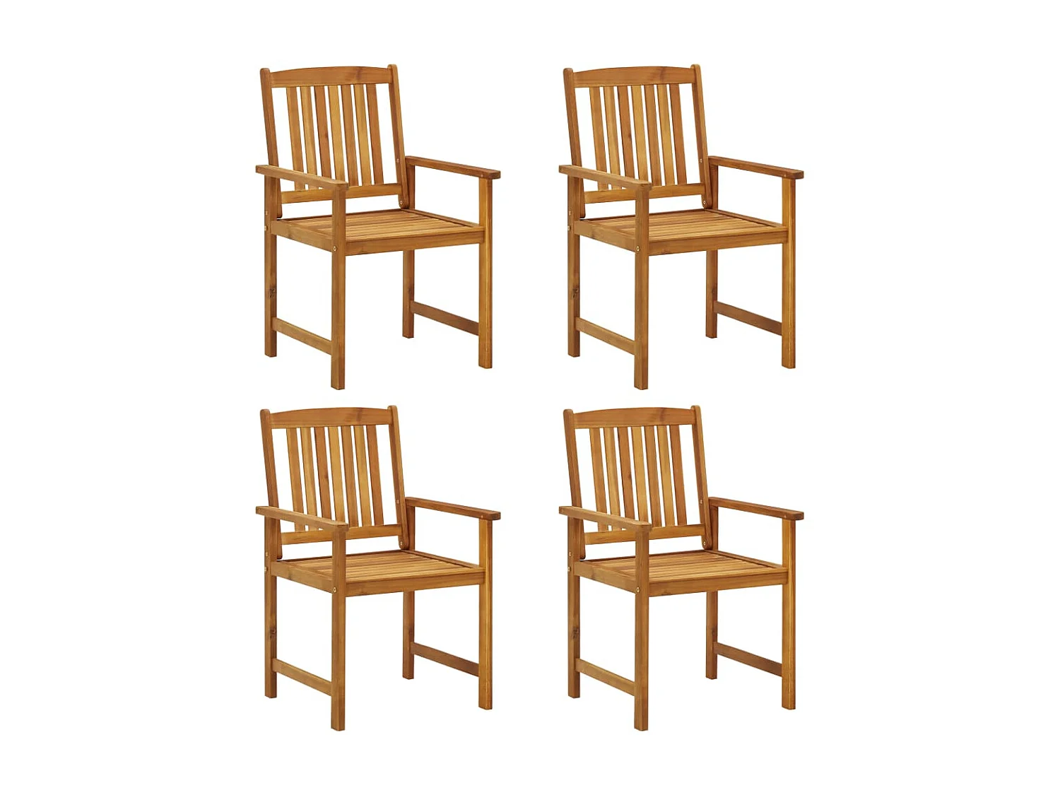 Chaises de metteur en scène avec coussins 4 pcs Acacia massif 16