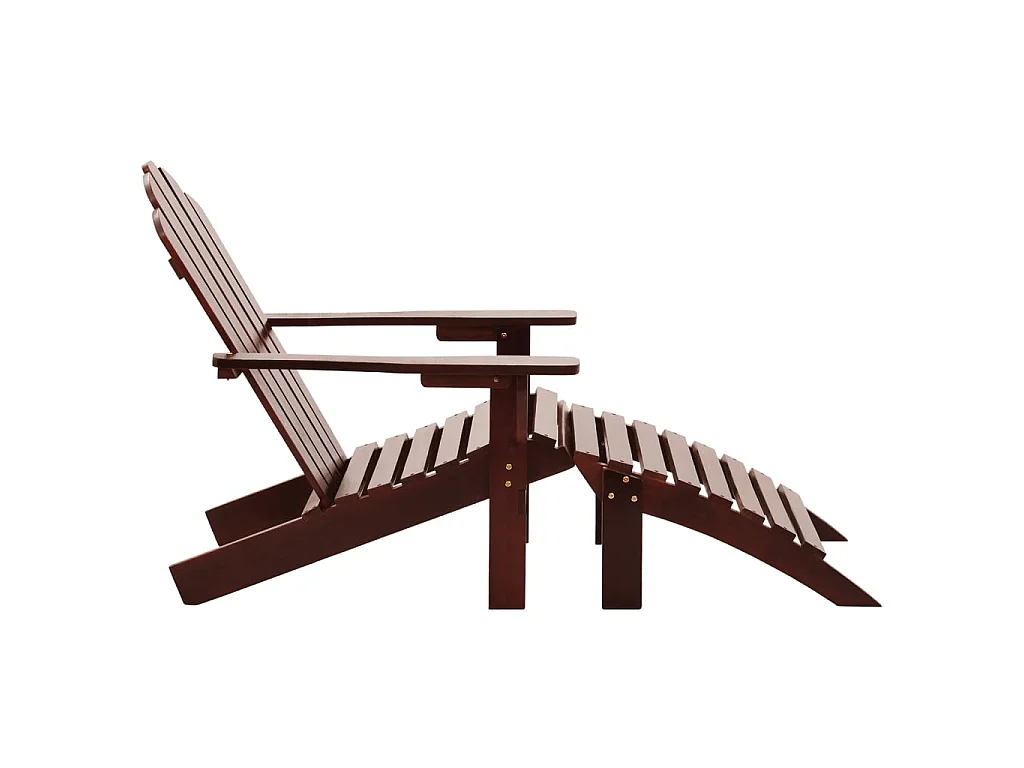 Chaise de jardin avec pouf Bois Marron