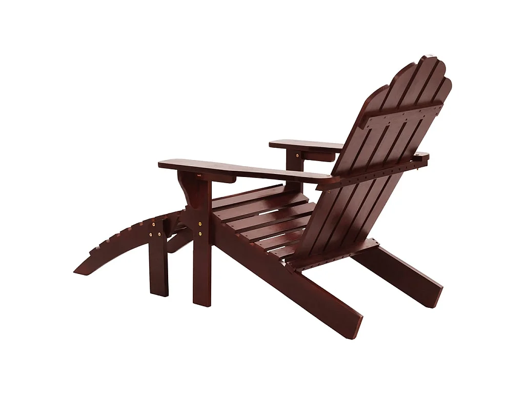 Chaise de jardin avec pouf Bois Marron
