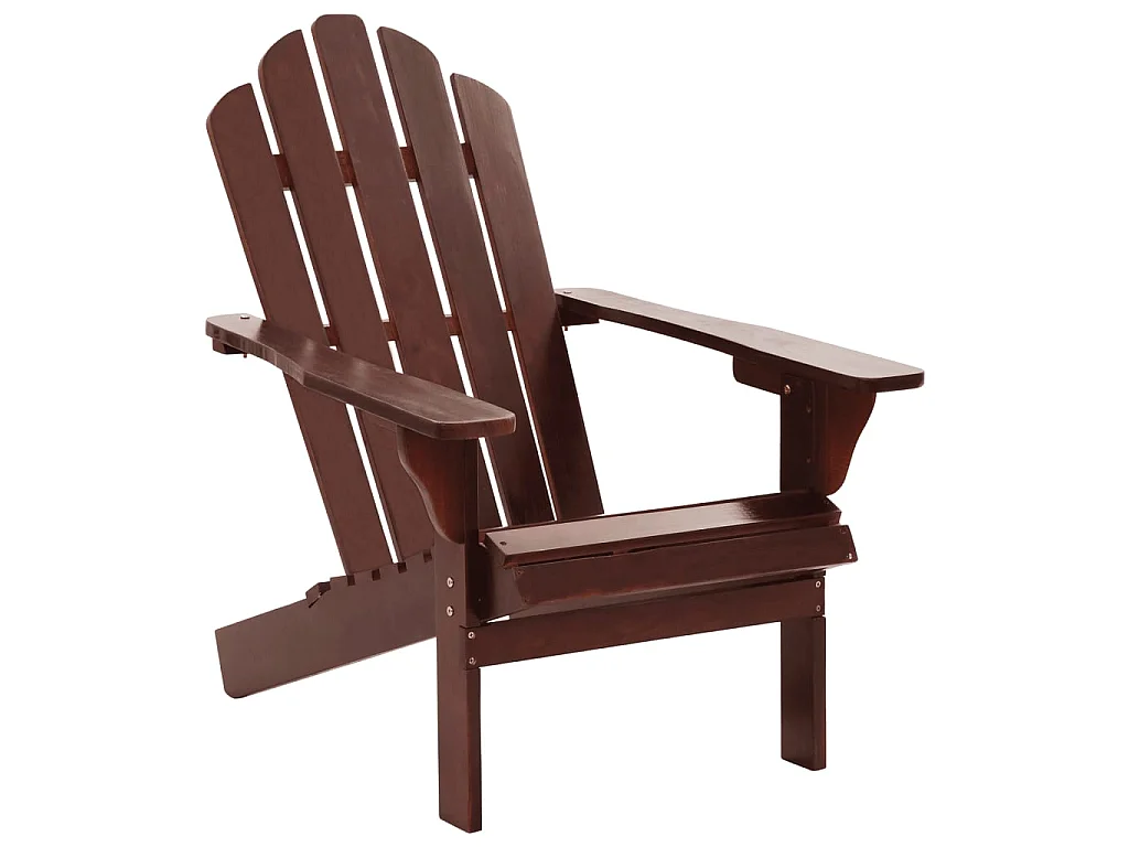 Chaise de jardin avec pouf Bois Marron