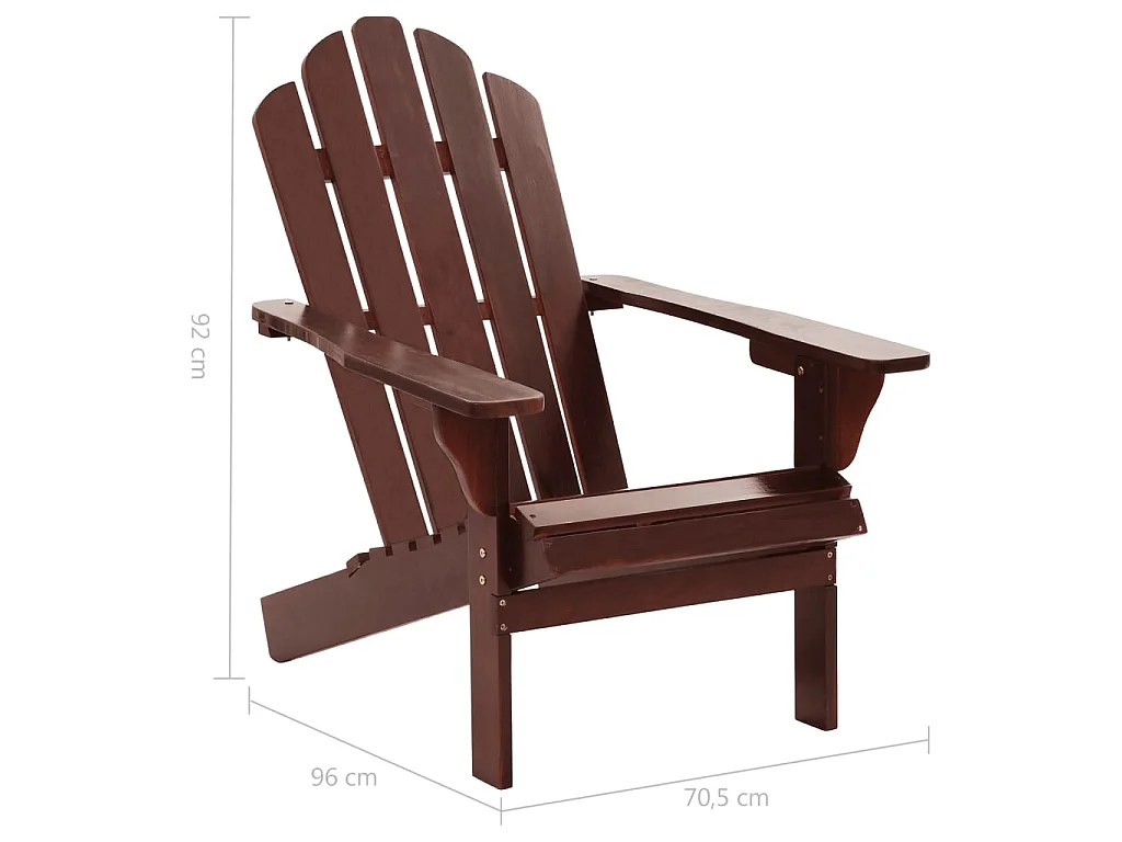 Chaise de jardin avec pouf Bois Marron