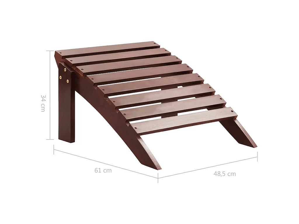 Chaise de jardin avec pouf Bois Marron