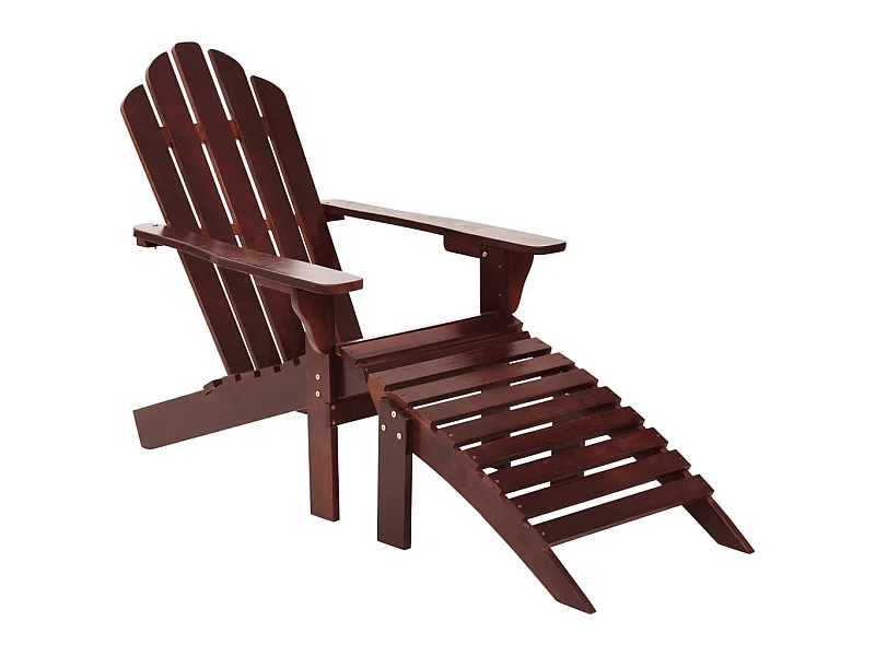 Chaise de jardin avec pouf Bois Marron