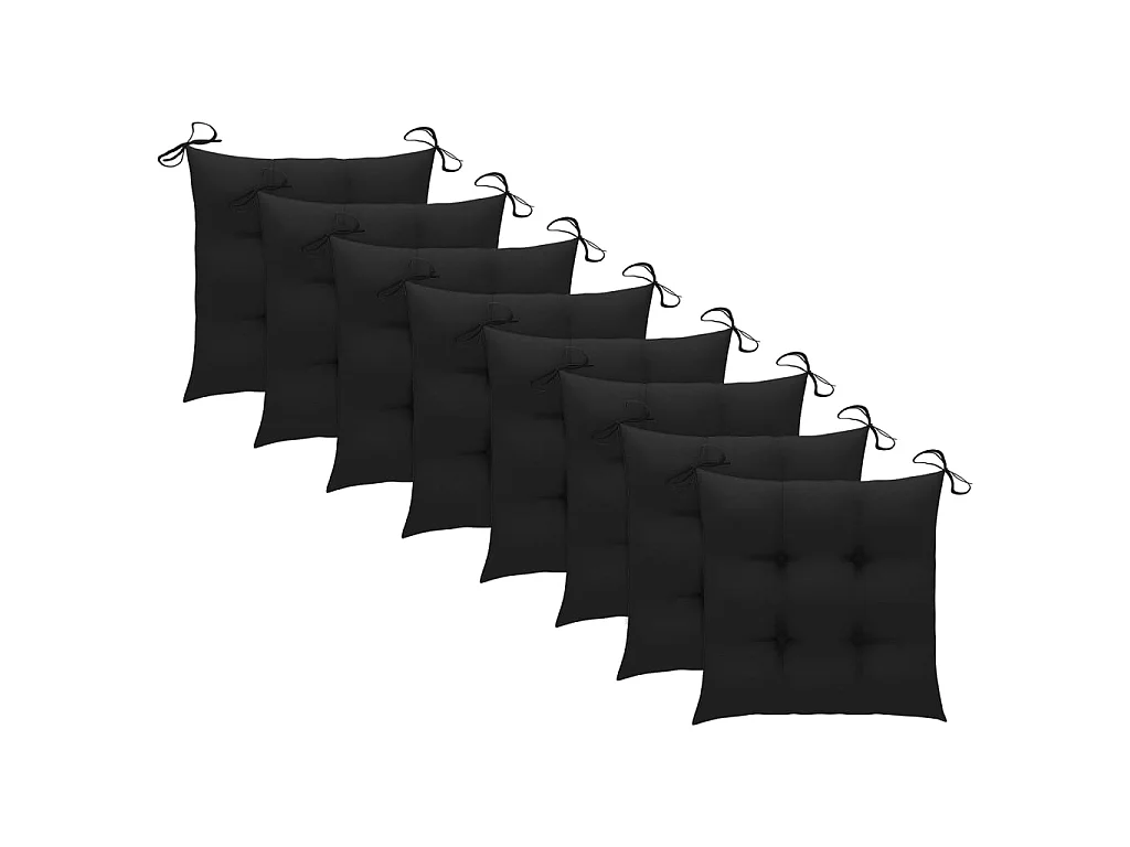 Chaises de jardin avec coussins 8 pcs Bois d'acacia solide 52