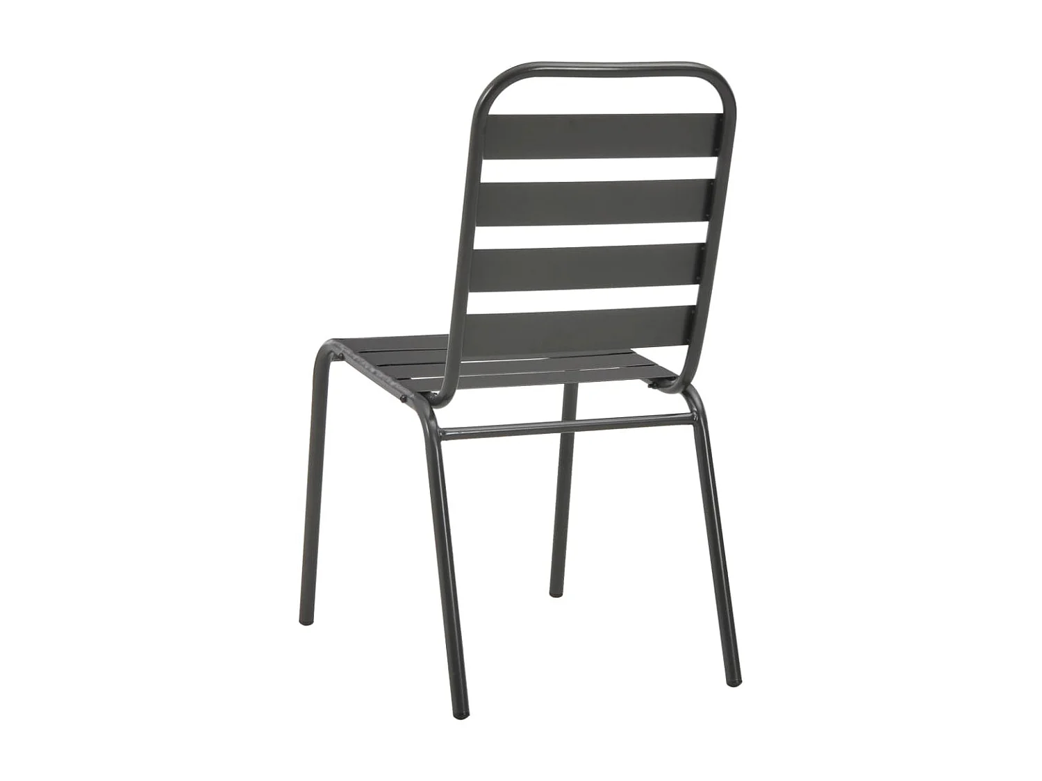 Chaises d'extérieur 4 pcs Design à lattes Acier Gris foncé