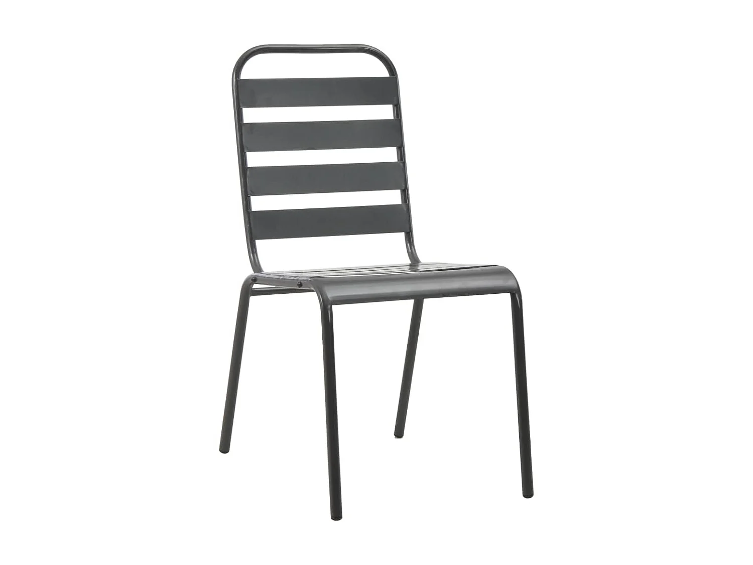 Chaises d'extérieur 4 pcs Design à lattes Acier Gris foncé