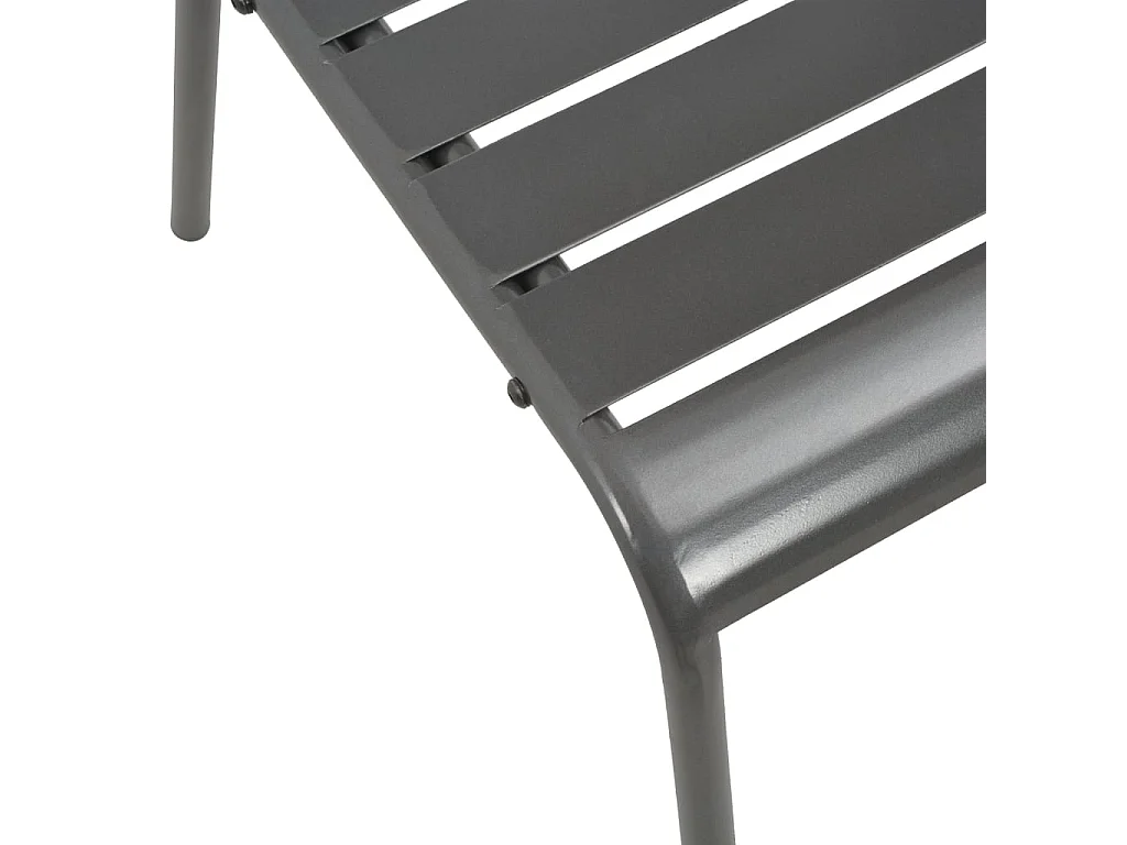 Chaises d'extérieur 4 pcs Design à lattes Acier Gris foncé