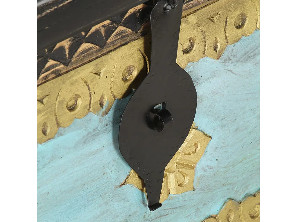 Coffre de rangement Noir 80x40x45 Bois de manguier massif