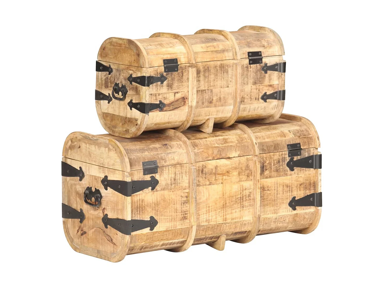 Coffres de rangement 2 pcs Bois de manguier massif