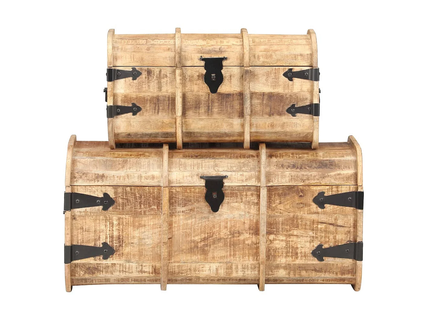 Coffres de rangement 2 pcs Bois de manguier massif