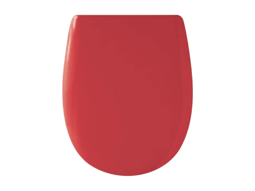 OLFA Abattant Ariane frein de chute et déclipsable avec porte balayette et porte papier rouge vermillon