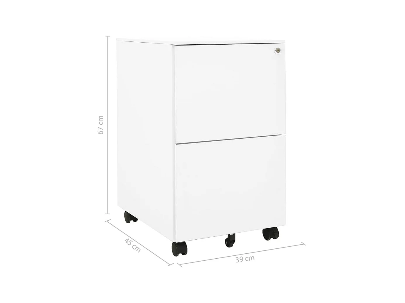 Ladeblok verrijdbaar 39x45x67 cm staal wit