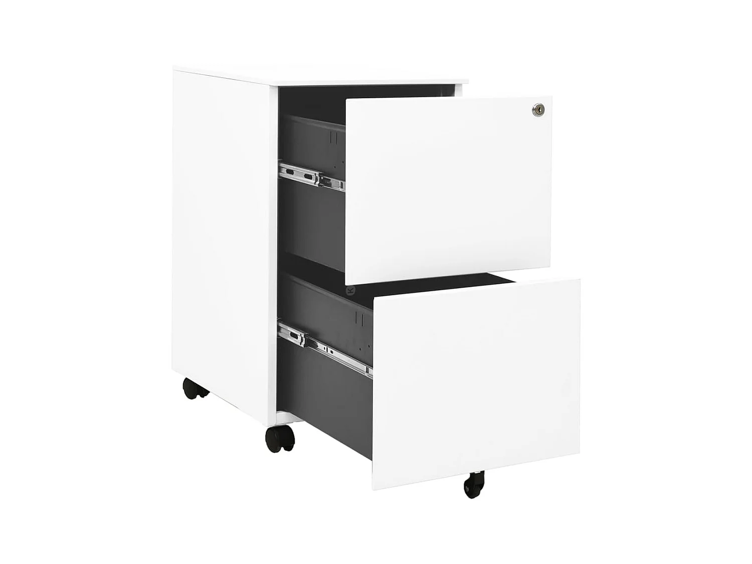 Ladeblok verrijdbaar 39x45x67 cm staal wit