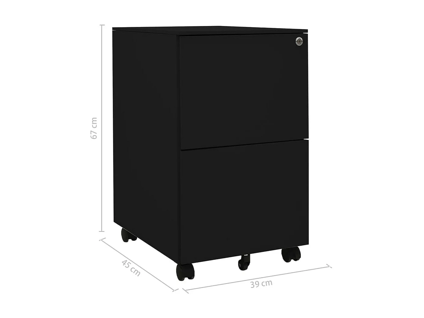 Classeur mobile Noir 39x45x67 Acier