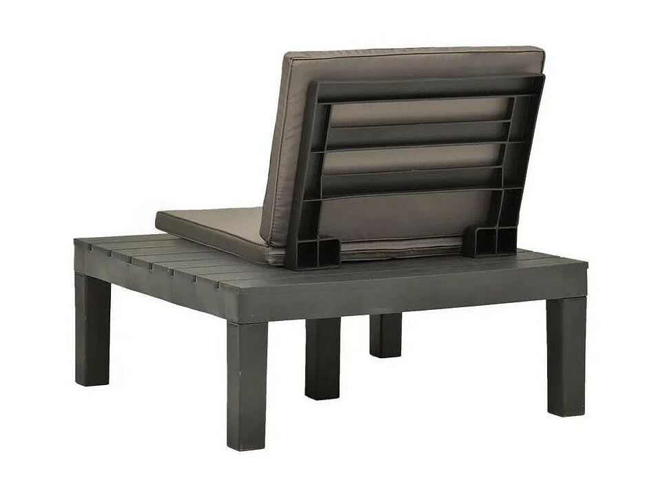 Chaise de jardin coussins marron et plastique anthracite Shan