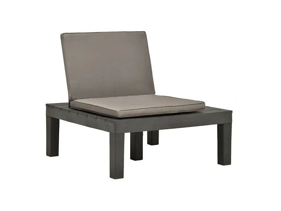 Chaise de jardin coussins marron et plastique anthracite Shan