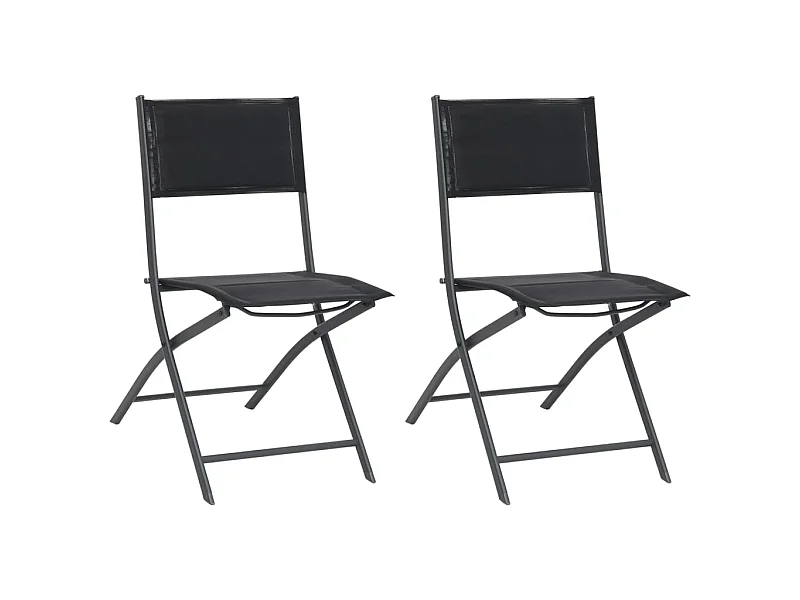 Chaises de jardin pliables 2 pcs Acier et textilène