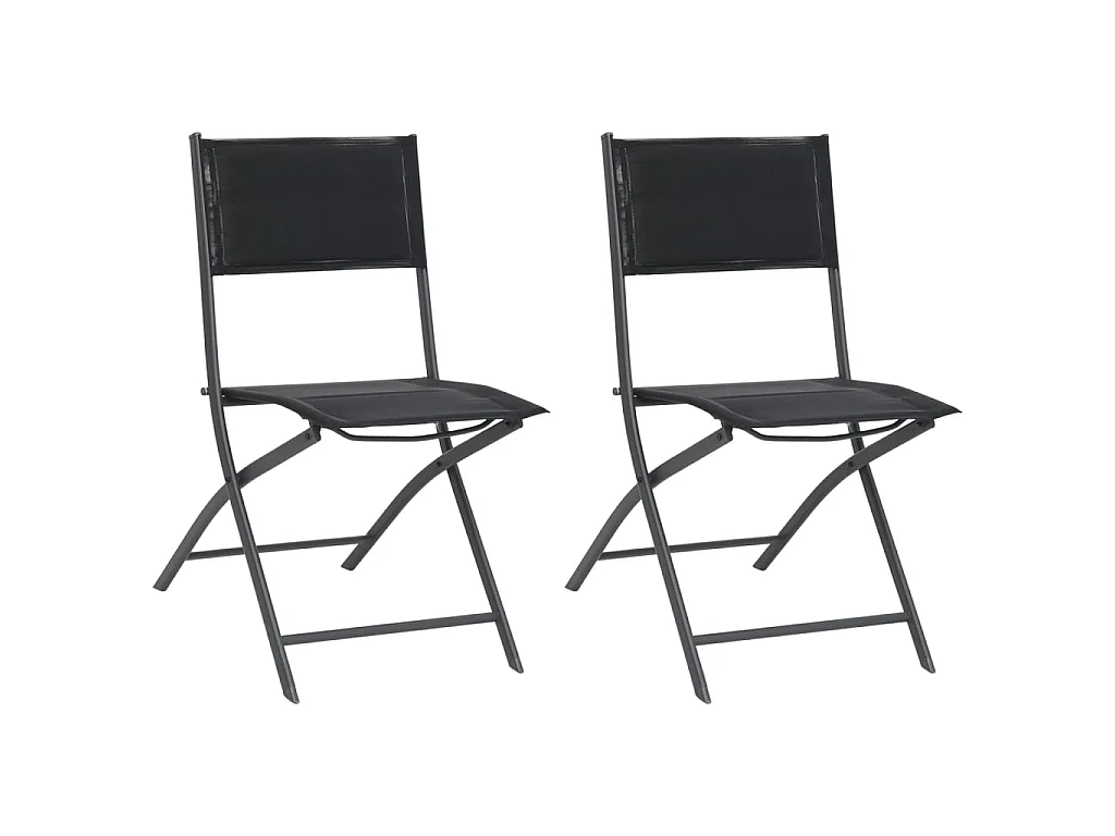 Chaises de jardin pliables 2 pcs Acier et textilène