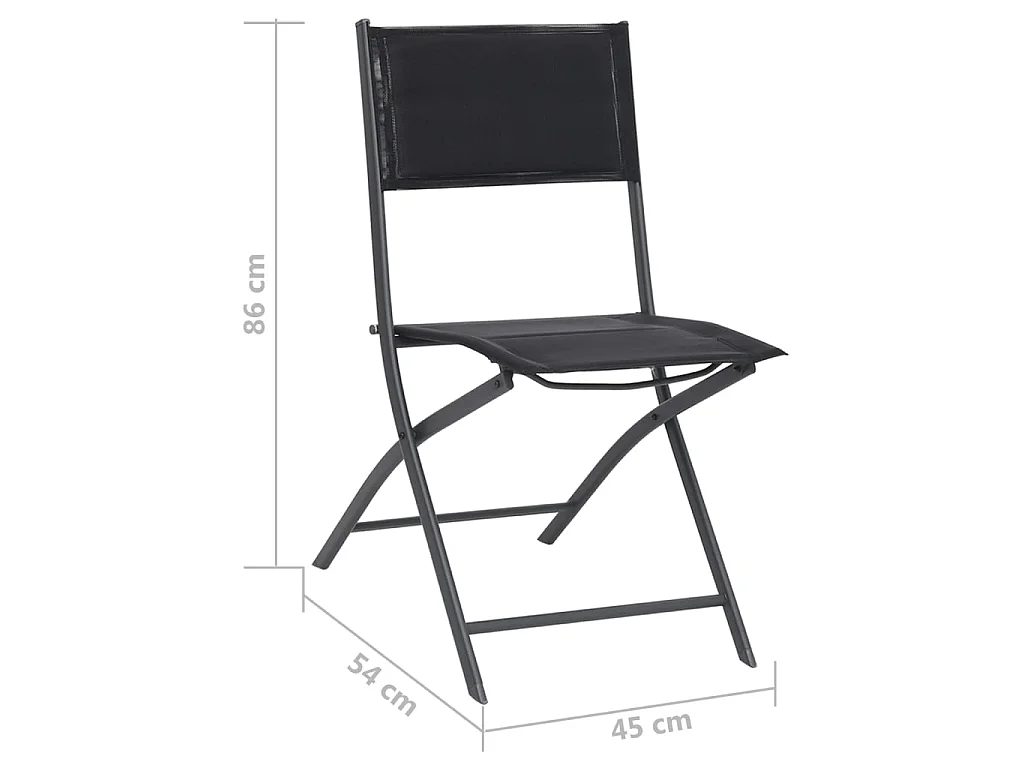 Chaises de jardin pliables 2 pcs Acier et textilène