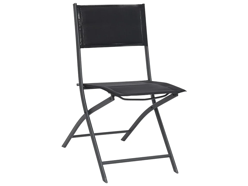 Chaises de jardin pliables 2 pcs Acier et textilène