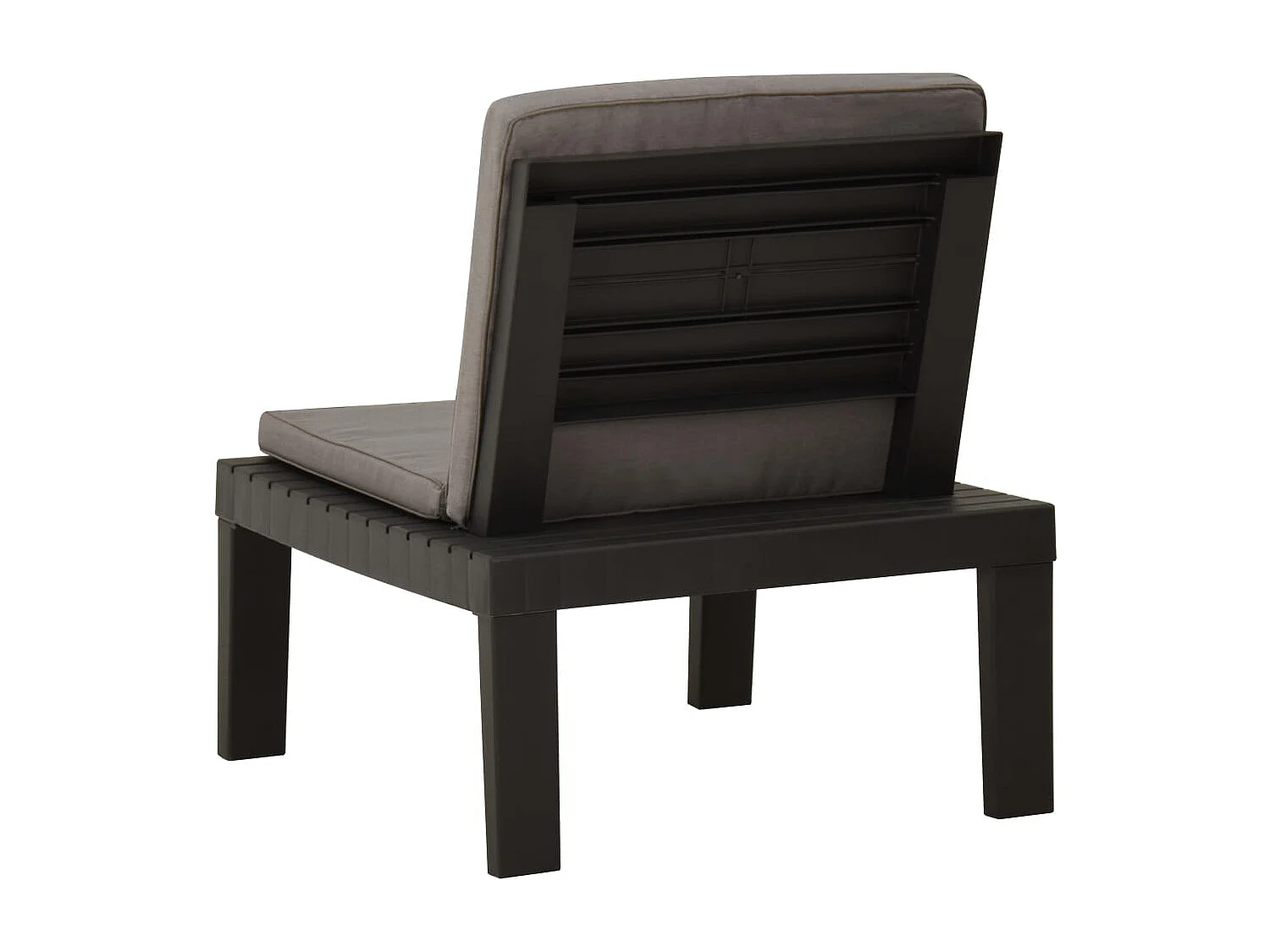 Chaises de salon de jardin avec coussins 2 pcs Plastique Gris