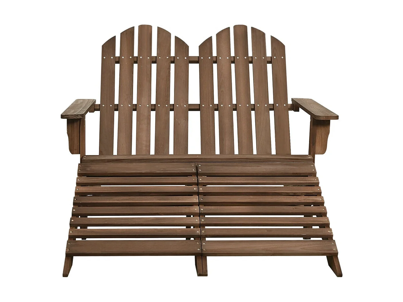 Chaise de jardin Adirondack 2places et repose-pied Sapin Marron