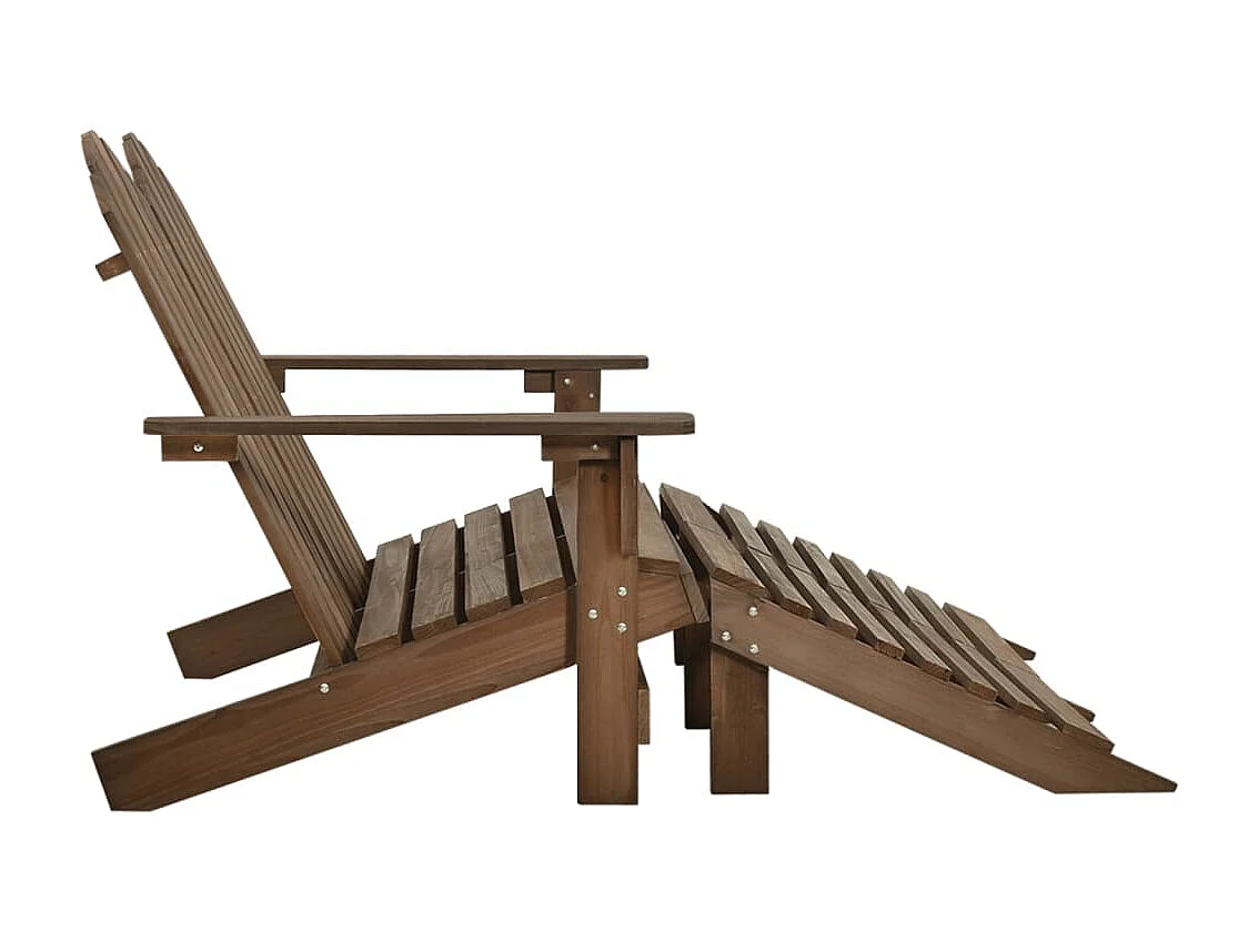 Chaise de jardin Adirondack 2places et repose-pied Sapin Marron