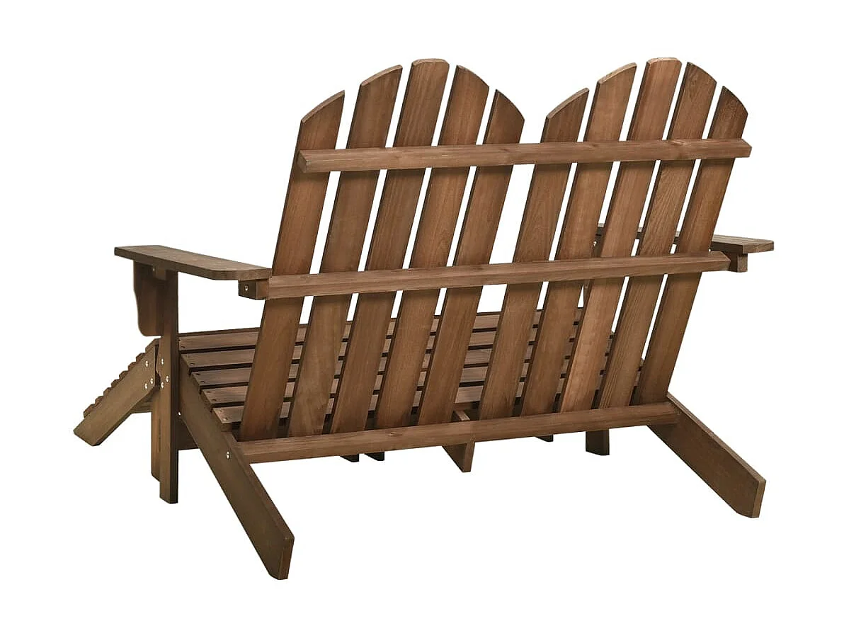 Chaise de jardin Adirondack 2places et repose-pied Sapin Marron
