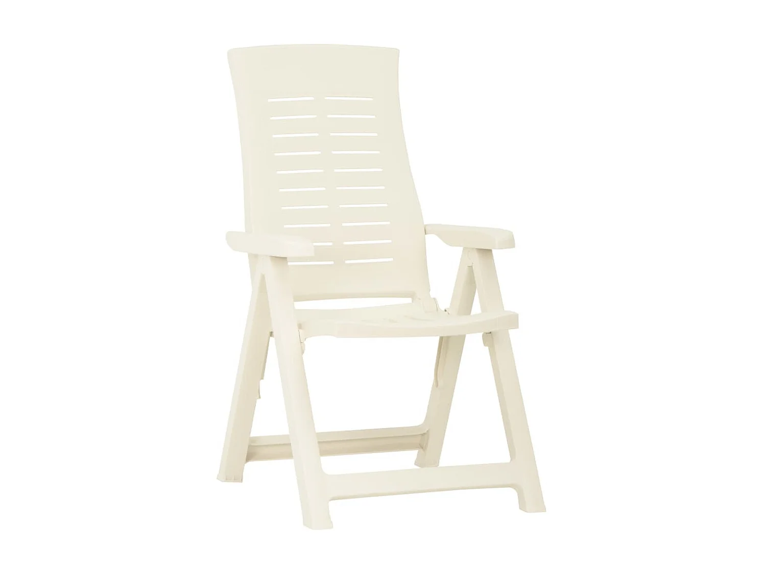 Chaises inclinables de jardin 2 pcs Plastique Blanc 5