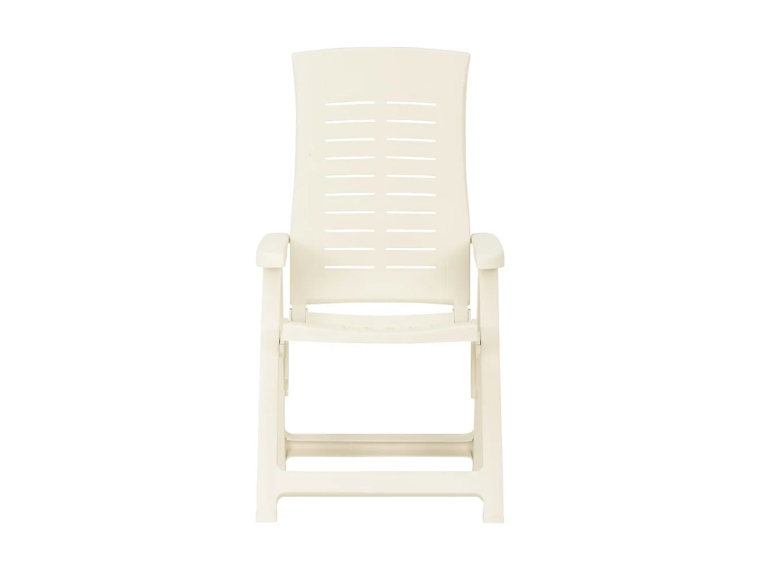 Chaises inclinables de jardin 2 pcs Plastique Blanc 5