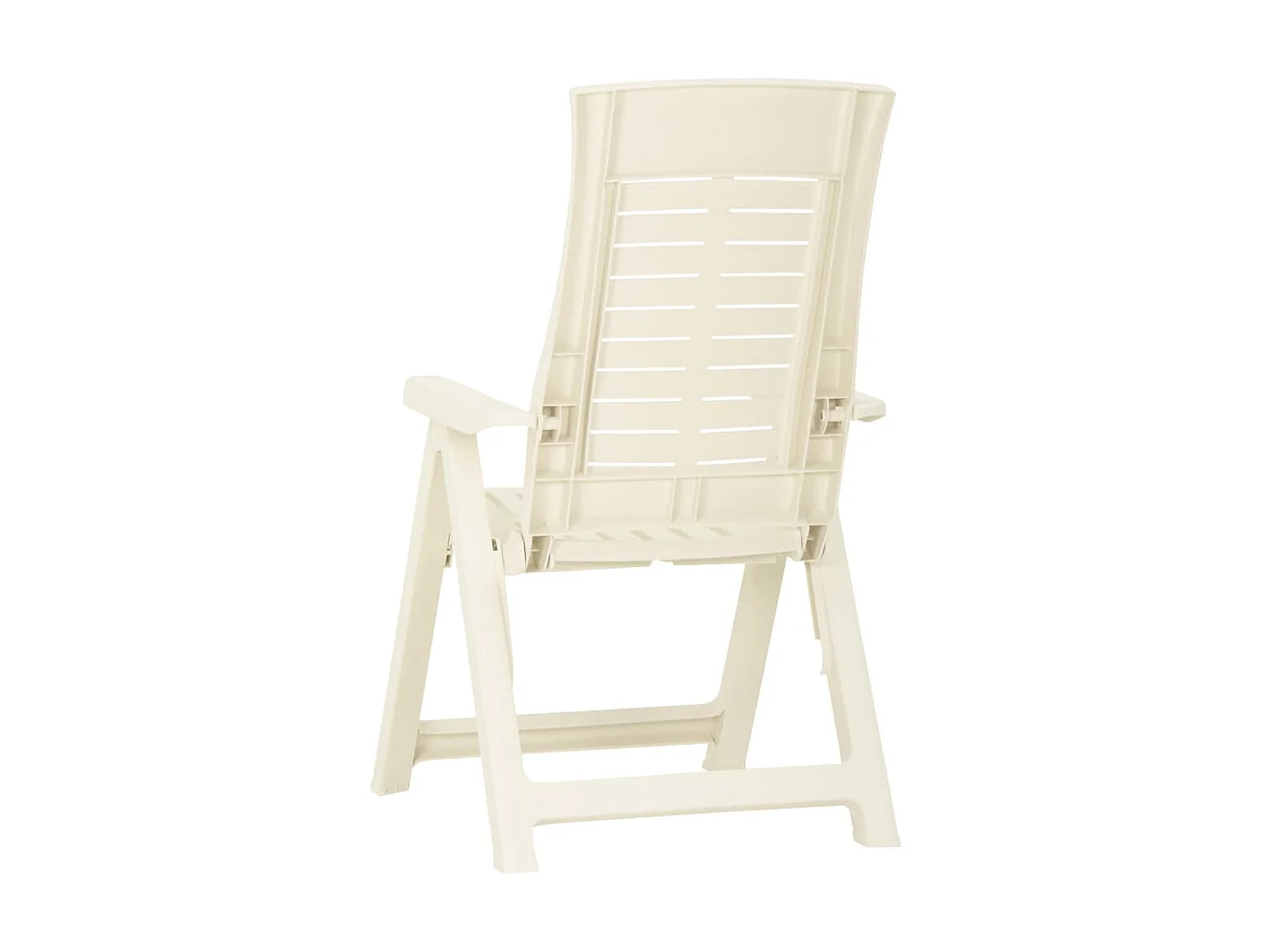 Chaises inclinables de jardin 2 pcs Plastique Blanc 5