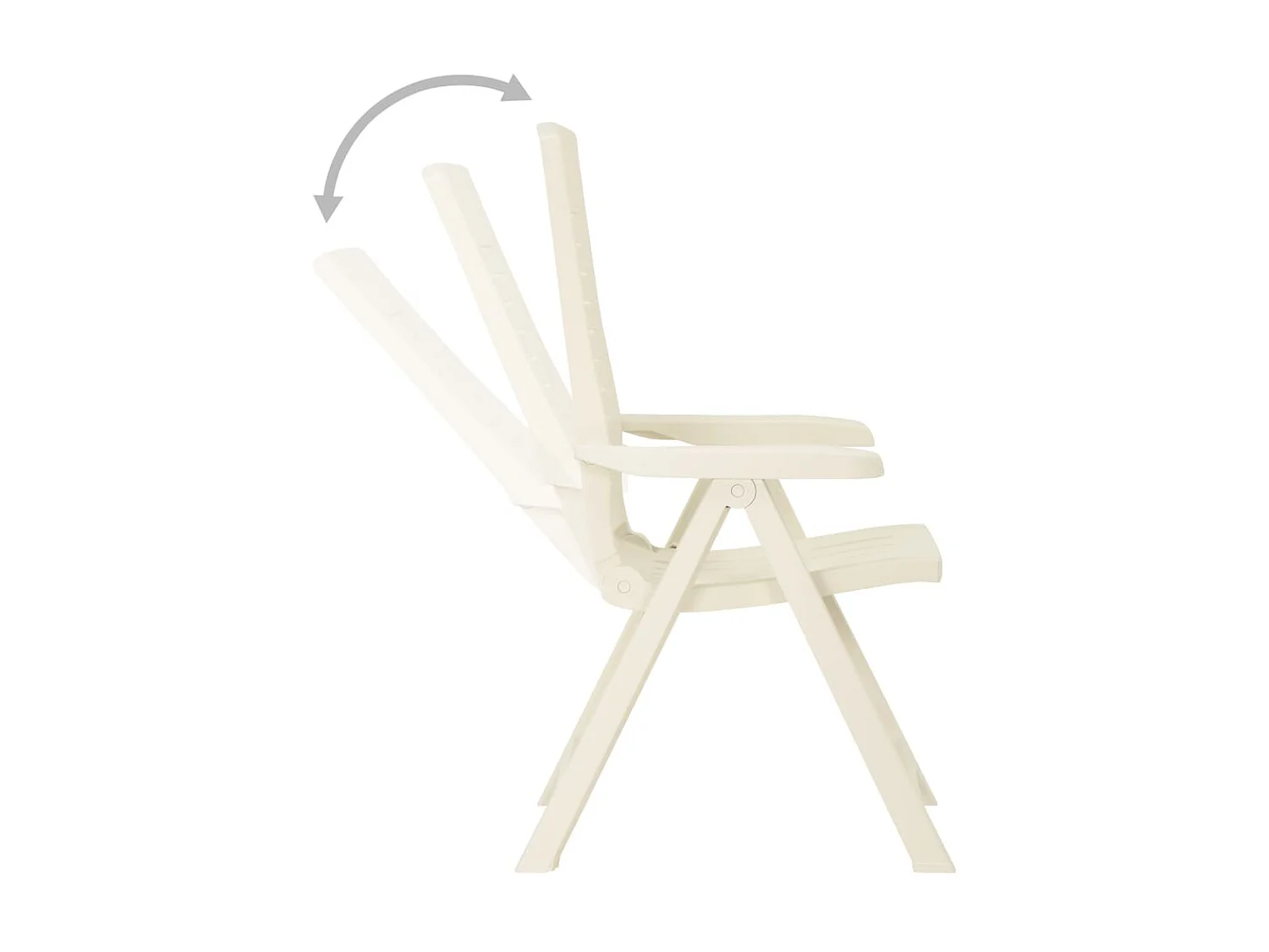 Chaises inclinables de jardin 2 pcs Plastique Blanc 5