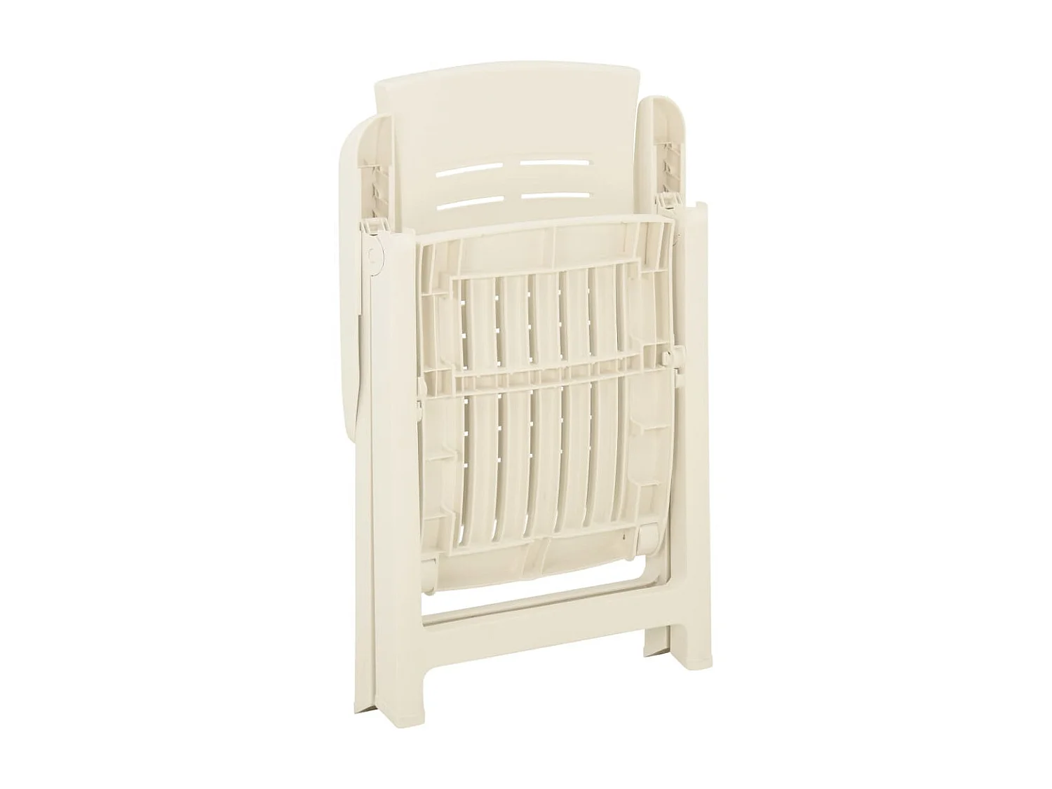 Chaises inclinables de jardin 2 pcs Plastique Blanc 5