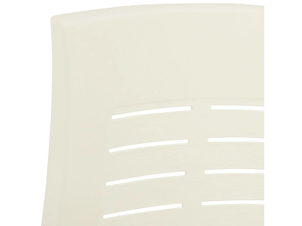 Chaises inclinables de jardin 2 pcs Plastique Blanc 5