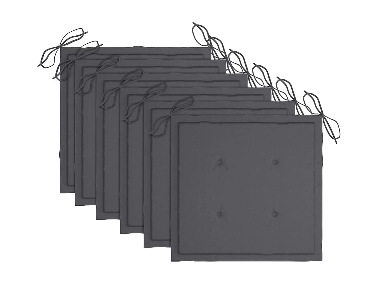 Chaises à dîner d'extérieur 6 pcs avec coussins Acacia massif 12