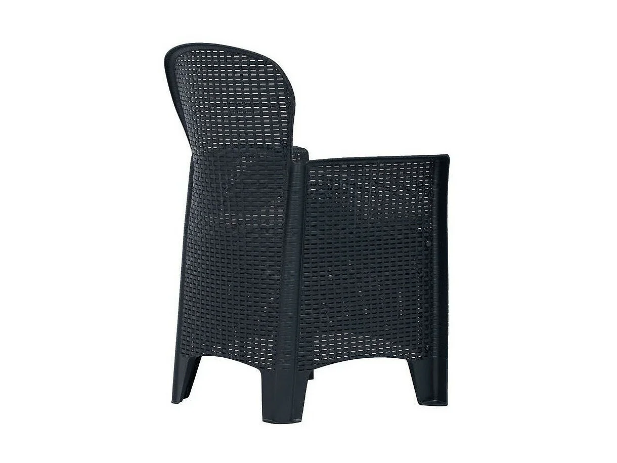 Chaise de jardin plastique anthracite Botli - Lot de 2