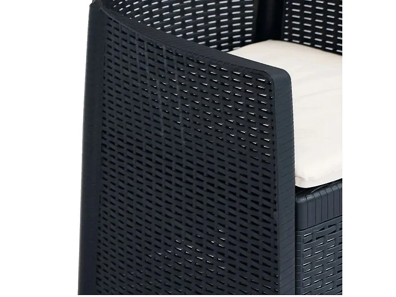 Chaise de jardin plastique anthracite Botli - Lot de 2