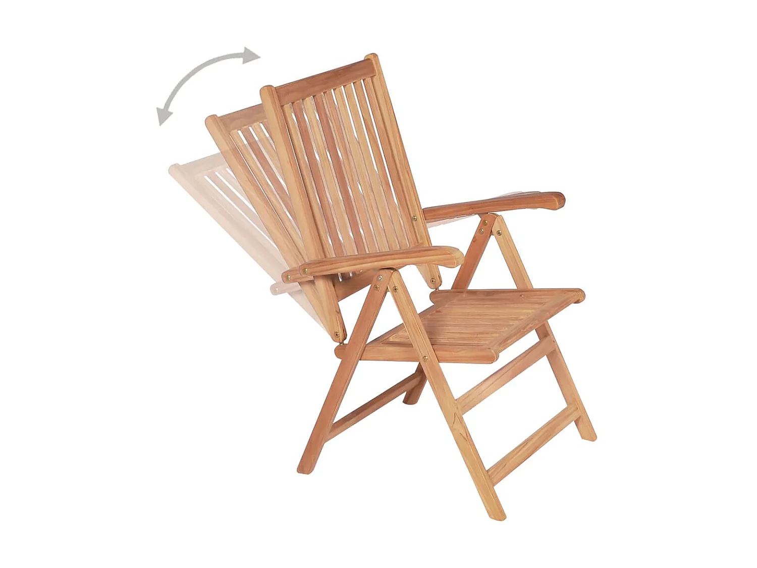 Chaises inclinables de jardin 4 pcs Bois de teck solide