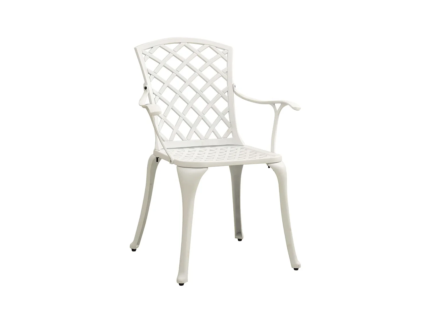 Chaises de jardin 2 pcs Aluminium coulé Blanc 2