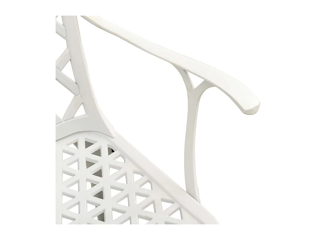 Chaises de jardin 2 pcs Aluminium coulé Blanc 2