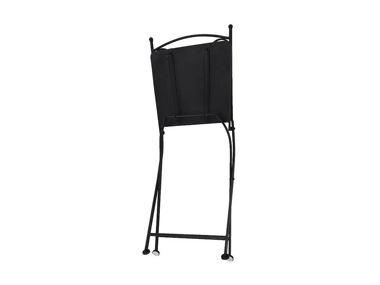 Chaise pliable métal noir et céramique grise Lacie - Lot de 2