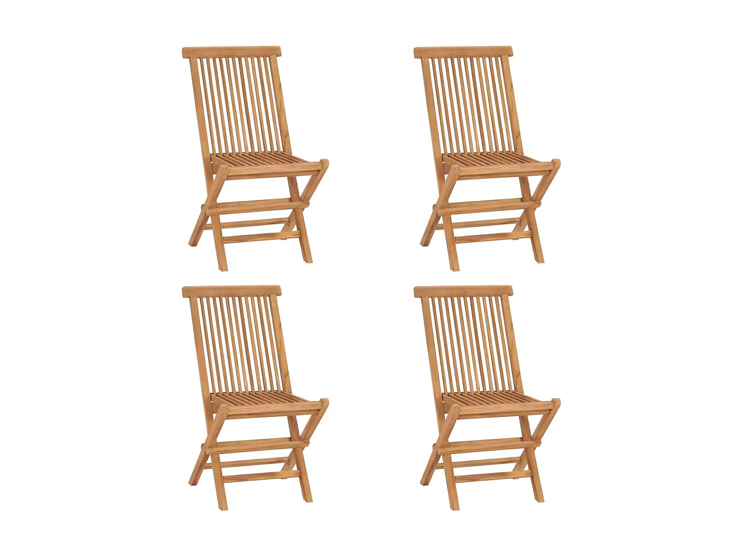 Chaises de jardin pliables 4 pcs Bois de teck massif