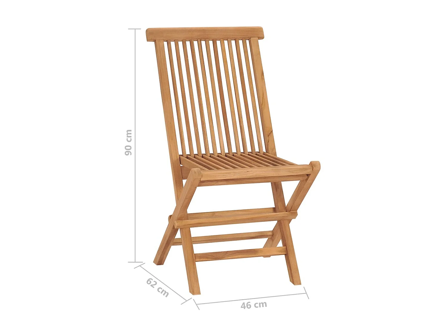 Chaises de jardin pliables 4 pcs Bois de teck massif