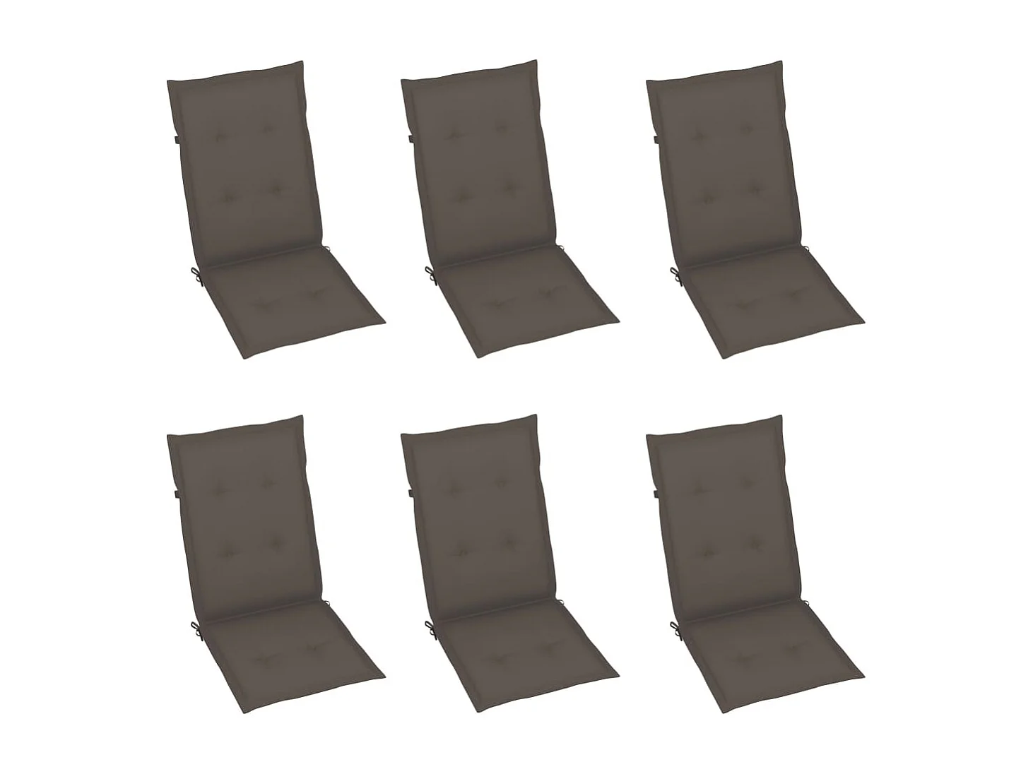 Chaises de jardin 6 pcs avec coussins taupe Bois de teck
