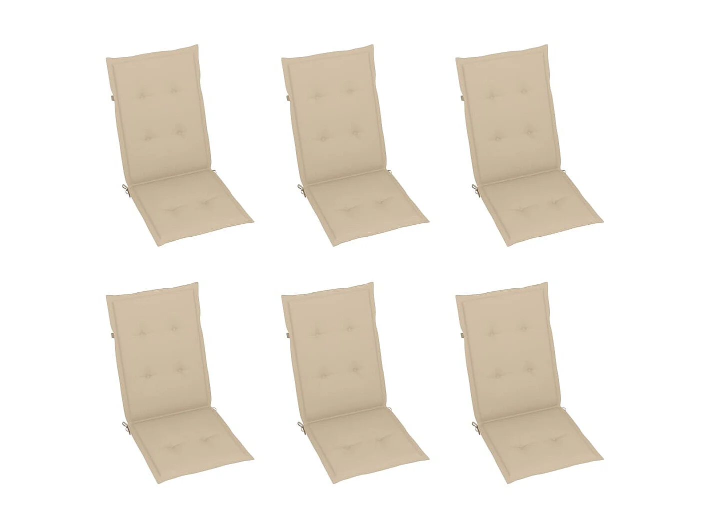 Chaises de jardin 6 pcs avec coussins beige Bois de teck