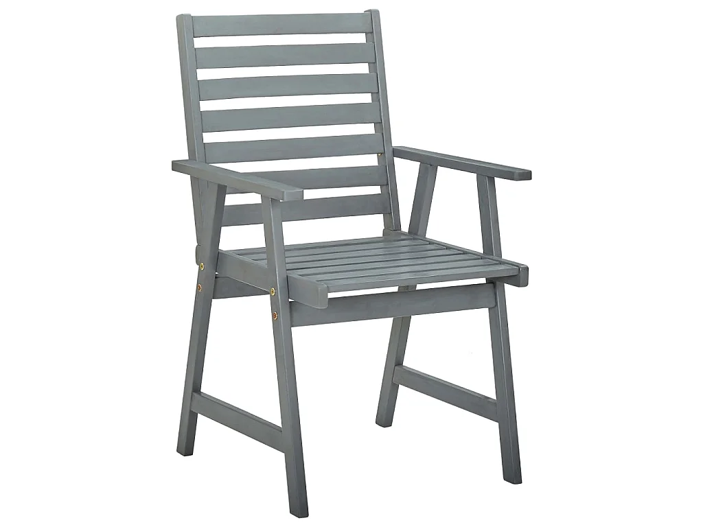 Chaises à dîner d'extérieur 3 pcs avec coussins Acacia massif 4