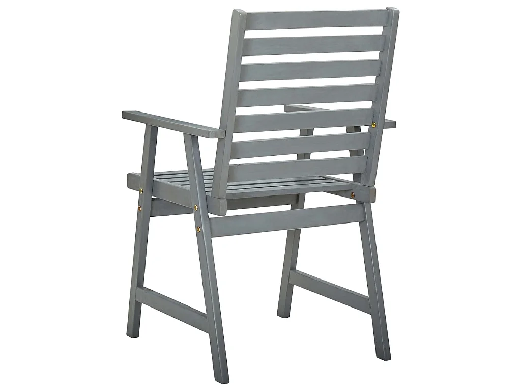 Chaises à dîner d'extérieur 3 pcs avec coussins Acacia massif 4